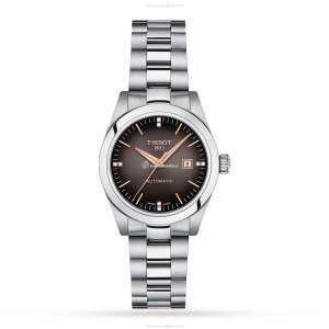 Tissot T-Classic Automatic Watch for Women - 29mm Stainless Steel Brown Dial