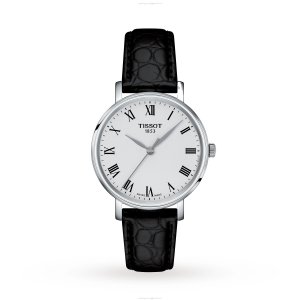 Tissot T-Classic 34mm White Dial | Stainless Steel & Calfskin | Quartz Watch