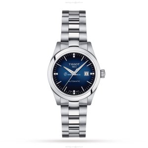 Tissot T-Classic Automatic Watch - Blue Dial & Diamond Markers | 29.5mm