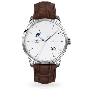 Glashuette Original Senator Automatic Watch - White Dial Stainless Steel
