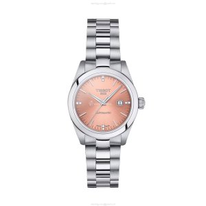Tissot T-Classic Automatic Pink Dial - Stainless Steel Diamond Watch for Her