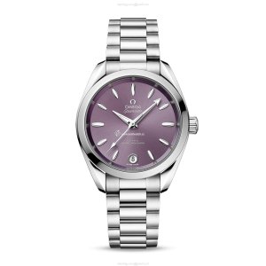Omega Aquaterra Automatic Purple Watch - 34mm Stainless Steel - Replica