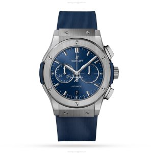 Hublot Classic Fusion 541.NX.7170.RX - 42mm Titanium Automatic Blue Watch