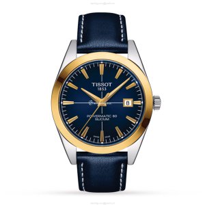 Tissot T-Gold Automatic Watch - Blue Dial | 40mm Stainless Steel & 18K Gold