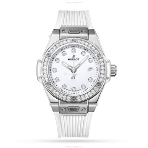 Hublot Big Bang 33mm Stainless Steel Automatic White Dial Diamond Watch