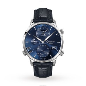 Glashuette Original Senator Automatic Blue Watch - 44mm Stainless Steel