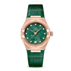 Omega Constellation 29mm 18ct Rose Gold Automatic Green Dial Replica