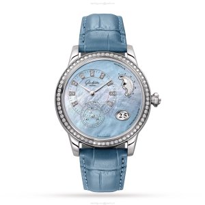 Glashutte Original Ladies PanoMatic Luna Automatic Blue Watch | 39.5mm