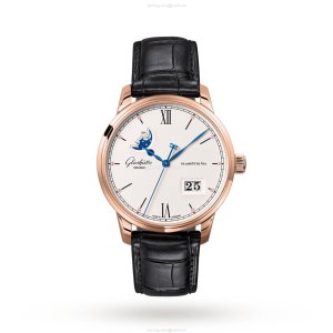 Glashuette Original Senator 40mm Rose Gold Automatic Silver Dial Replica