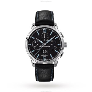 Glashuette Original Senator Automatic - 42mm Stainless Steel Black Dial Watch