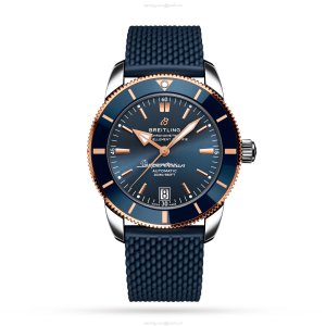 Breitling Superocean Heritage 42mm Blue Dial Automatic Watch - Stainless Steel & Rose Gold
