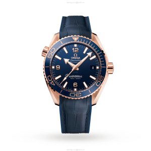 Omega Planet Ocean 43.5mm 18ct Rose Gold Automatic Blue Replica Watch