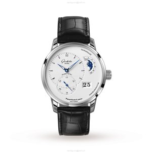 Glashuette Original PanoMaticLunar Replica - 40mm Stainless Steel Automatic Silver Dial