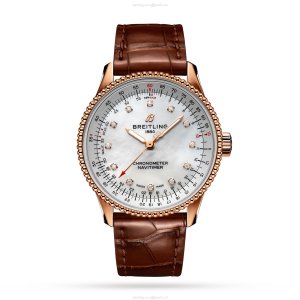 Breitling Navitimer 35mm 18ct Rose Gold Automatic - Mother of Pearl Dial