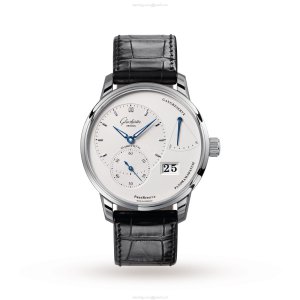 Glashuette Original PanoReserve - 40mm Stainless Steel Silver Dial - Manual Winding