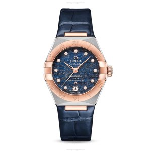 Omega Constellation 29mm Blue Dial Automatic Watch - Stainless Steel & Rose Gold