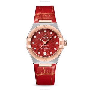 Omega Constellation 29mm Automatic Red Dial - Stainless Steel & Rose Gold
