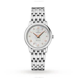 Omega De Ville Prestige 27mm Stainless Steel Quartz Watch - Mother of Pearl Dial