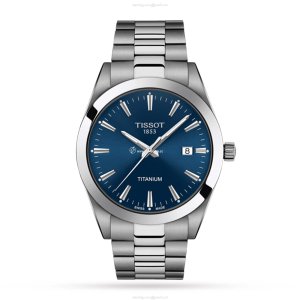 Tissot T-Classic Titanium Quartz Watch - 40mm Blue Dial - 100M Water Resistant