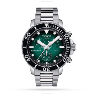 Tissot Seastar Quartz Green Dial - 45.5mm Stainless Steel - 300M Water Resistant
