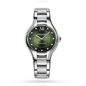 Raymond Weil Noemia Green Dial Manual Watch | 32mm Stainless Steel
