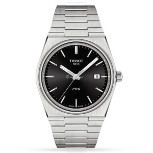 Tissot PRX Quartz Watch - 40mm Black Dial - Stainless Steel Bracelet