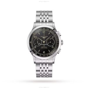 Longines Record L29214566 Automatic Watch - 40mm Black Dial | Stainless Steel