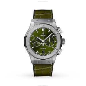Hublot Classic Fusion Titanium Automatic Green Watch - 42mm Chronograph