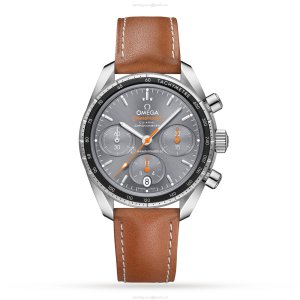Omega Speedmaster 38mm Automatic Grey Dial - Stainless Steel Leather Strap