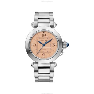 Cartier Pasha de Cartier WSPA0041 - 35mm Steel Automatic Pink Dial Watch
