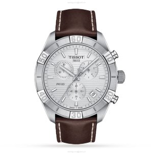 Tissot PR 100 Silver Dial 44mm Stainless Steel Quartz Watch - For Him