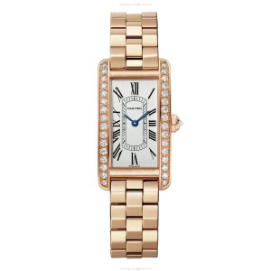 Cartier Tank Americaine WJTA0044 Rose Gold Quartz Silver Dial | 19.5mm