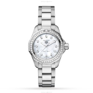 TAG Heuer Aquaracer WBP1417.BA0622 | 30mm White Dial | Diamond Bezel