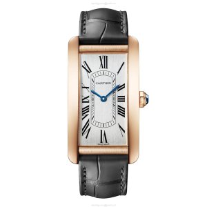 Cartier Tank Americaine WGTA0134 Rose Gold Automatic Silver Watch