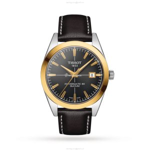 Tissot T-Gold Automatic Watch - 40mm Black Dial - Stainless Steel & Gold