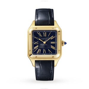 Cartier Santos-Dumont WGSA0077 - 31mm Yellow Gold Quartz Blue Watch