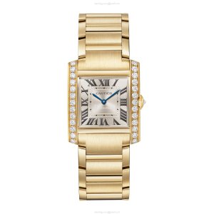 Cartier Tank Francaise WJTA0040 - Yellow Gold Quartz Champagne Dial - 27mm