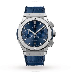 Hublot Classic Fusion 42mm Titanium Automatic Blue Watch | Replica