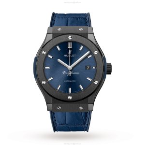 Hublot Classic Fusion 42mm Ceramic Automatic Blue Dial Watch | Replica