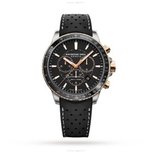 Raymond Weil Tango 8570-RS1-20001 | Black Dial | 43mm Steel & Rose Gold