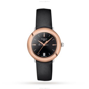 Tissot T-Gold Ladies Watch - 33mm Black Dial & Rose Gold Case | Quartz