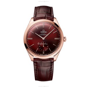 Omega De Ville 40mm Automatic - 18ct Rose Gold Red Dial Replica Watch