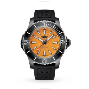 Breitling Superocean Automatic 48mm Titanium Watch - Yellow Dial & Rubber Strap