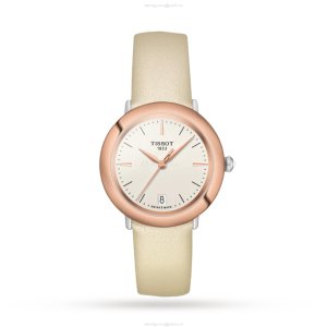 Tissot T-Gold Ladies Watch - 33mm Stainless Steel & Rose Gold - Quartz Cream Dial