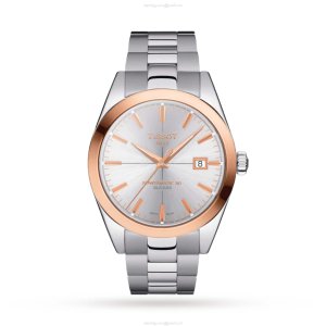 Tissot T-Gold Automatic Watch - 40mm Silver Dial - Stainless Steel & Rose Gold