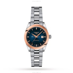 Tissot T-Gold Automatic Watch - 29mm Blue Dial - Stainless Steel & Rose Gold