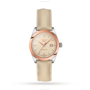 Tissot T-Gold Automatic Watch - 29mm Stainless Steel & Rose Gold - Cream Dial
