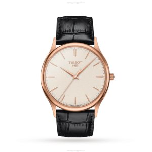Tissot T-Gold 18ct Rose Gold Watch - 40mm Cream Dial Quartz - For Him