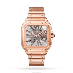 Cartier Santos de Cartier WHSA0016 | 40mm Rose Gold Skeleton Manual Watch