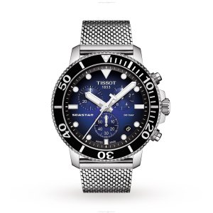 Tissot Seastar Quartz Watch - Blue Dial - Stainless Steel - 44.5mm